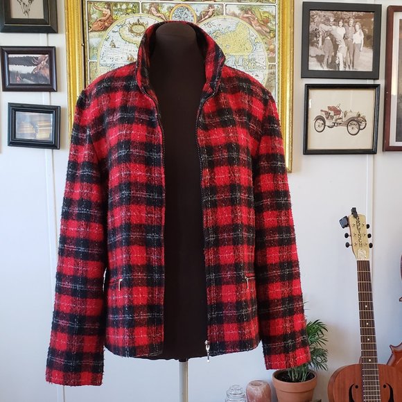 Vintage Plaid Zip Up Jacket - Picture 2 of 8